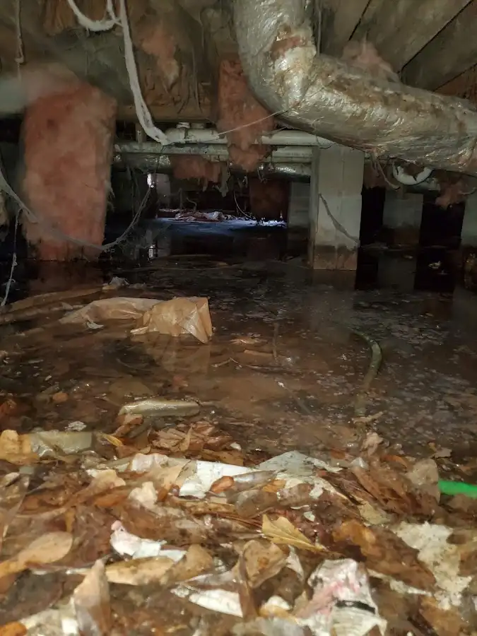 Crawl space flood assessment for Commercial Water Damage Restoration in Gypsum